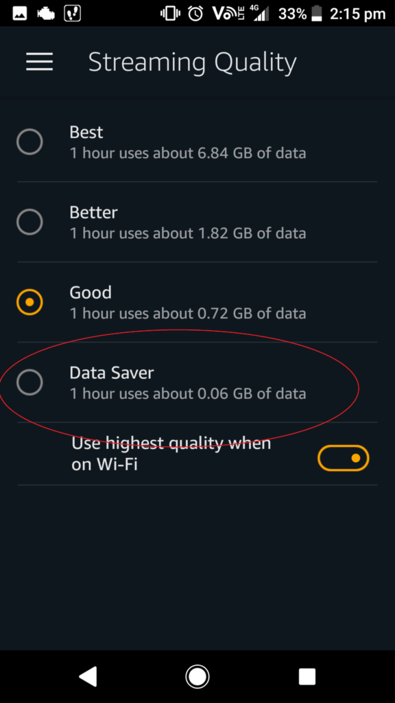 Saving data when using Amazon Prime